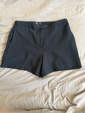 Mango Black High-Waist Tailored Shorts